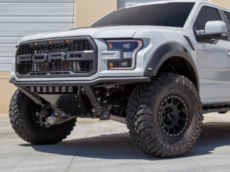 Ford Raptor Pro Front Bumper *CUT FRAME* with 7 dually mounts/20" universal mount in Hammer Black with Satin Black Panels