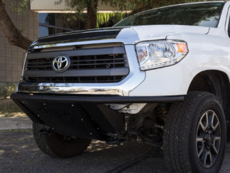 Toyota Tundra ADD Lite Front Bumper with 10 Dually mounts/universal plate on top in Hammer Black with Satin Black Skid Plate