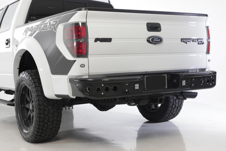 2010 - 2014 Ford Raptor / 2009 - 2014 Ford F-150 / 2011 - 2014 Ford Ecoboost F-150 Venom Rear Bumper with Dually light mounts with back up sensor cut outs in Hammer Black with Satin Black panels