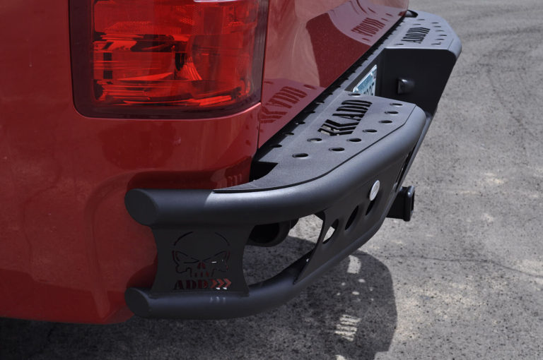 2007.5 - 2013 GMC Sierra 1500 Dimple "R" rear bumper set up for duallys with back up sensor holes cut in panels in Raw - No Color