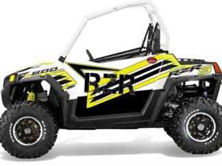 Trail Armor Slimline Two Door Graphics Kit - 2014 Rzrs 800 Le White Lightning