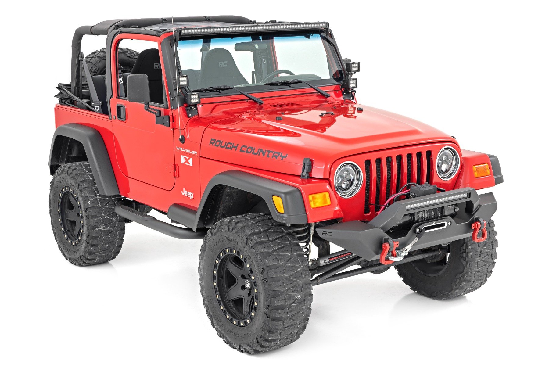 Rough Country Nerf Bar | 3inch tube | Jeep Wrangler TJ (97-06)/Wrangler YJ  (87-95) – Offroad Armor | Offroad Accessories